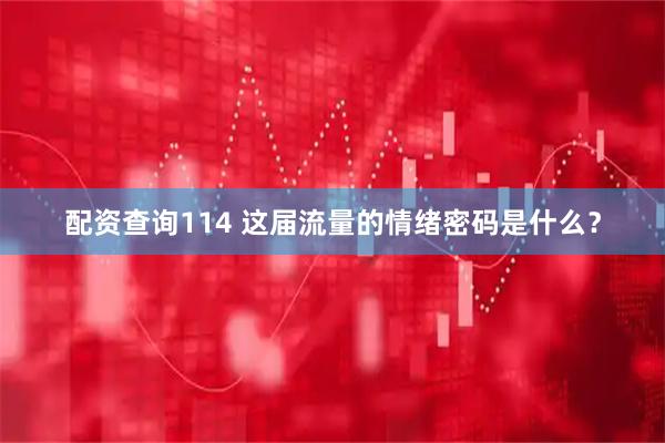 配资查询114 这届流量的情绪密码是什么？