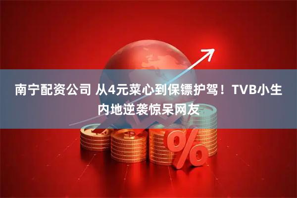南宁配资公司 从4元菜心到保镖护驾！TVB小生内地逆袭惊呆网友